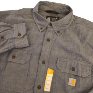 Carhartt Men's Large Loose Fit  Midweight Chambray Long Sleeve Button Down